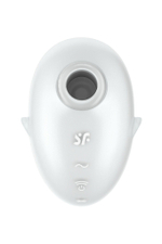 Белый вакуум-волновой стимулятор клитора с вибрацией Cutie Ghost