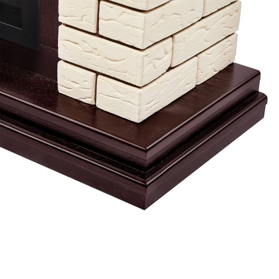 Каминокомплект: Очаг Electrolux EFP/P-2720RLS, портал Bricks 25 камень бежевый, шпон темный дуб — (2)