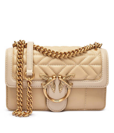 Кожаная сумка через плечо LOVE ONE MINI DC Pinko - бежевый(100074 A1XH)