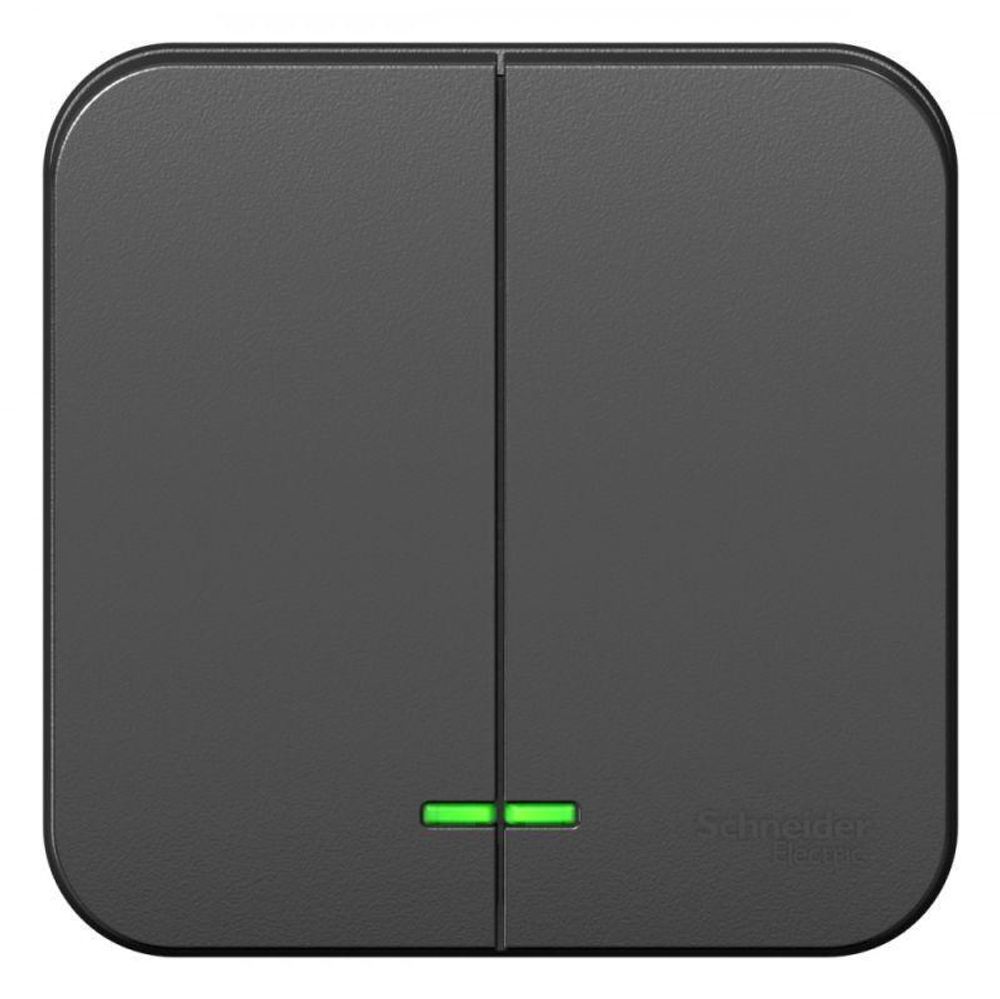 Выключатель 2-кл. ОП Blanca 10А IP20 (сх. 5) 250В с подсветкой с изолир. пластиной антрацит SE BLNVA105116 Выключатель 2-кл. ОП Blanca 10А IP20 (сх. 5) 250В с подсветкой с изолир. пластиной антрацит SE BLNVA105116