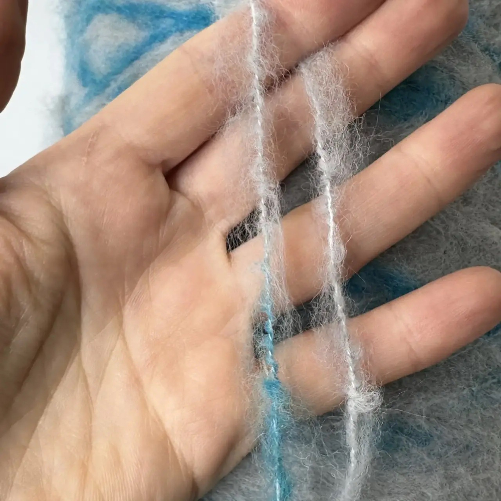 VOLO PRINT - Fabiano; 26% меринос, 72% п/а, 2% эластан; 330м/100гр; col. 1146/149, секционная окраска серый с лазурными вставками; S714 MP