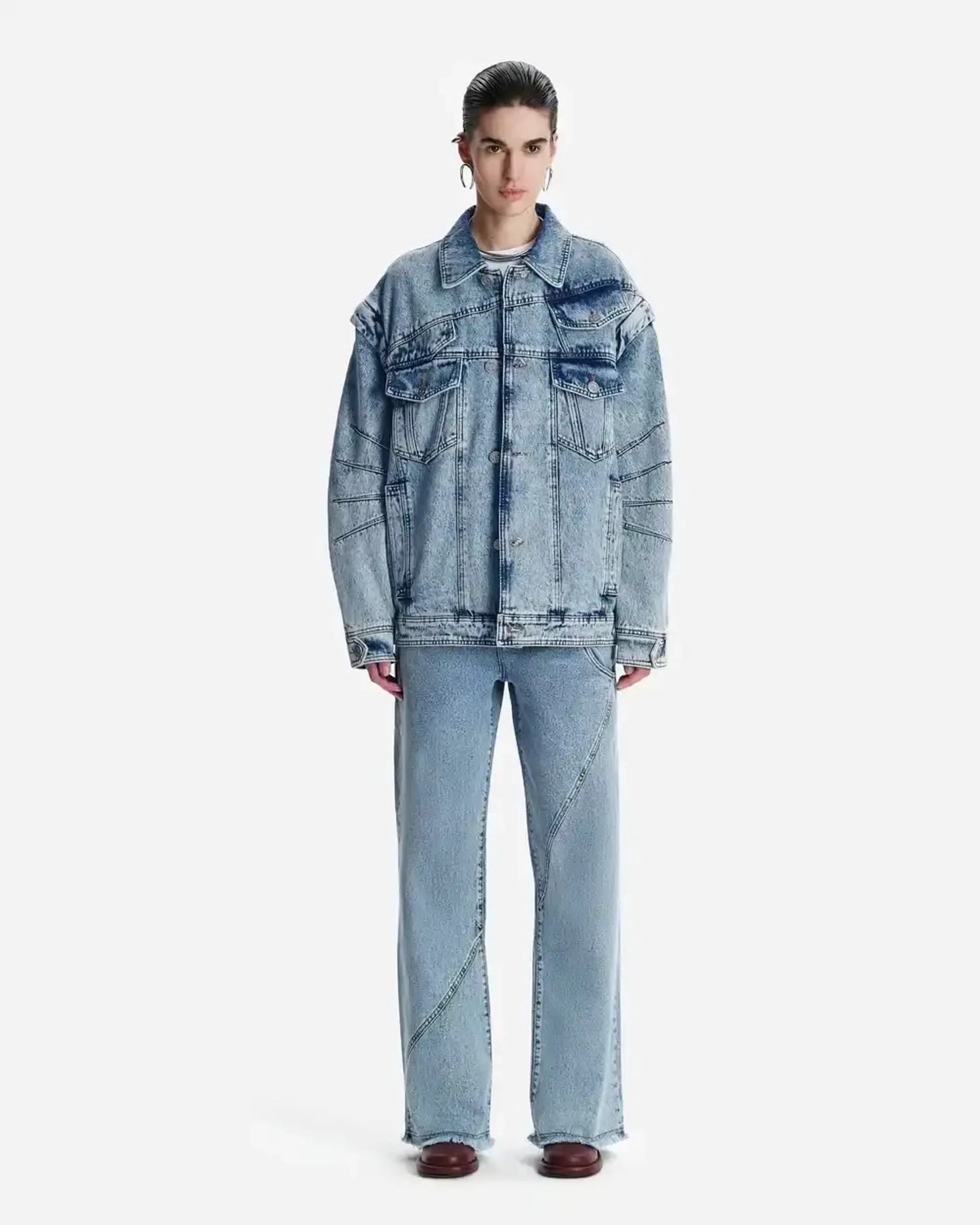 Куртка-трансформер из синего денима