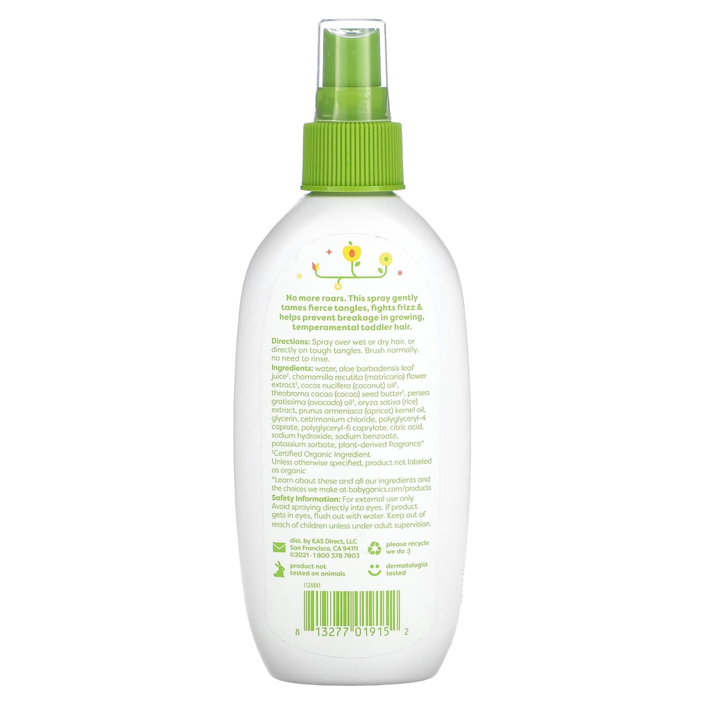 Babyganics, Tots, спрей для распутывания волос, абрикос и ромашка, 177 мл (6 жидк. унц.)