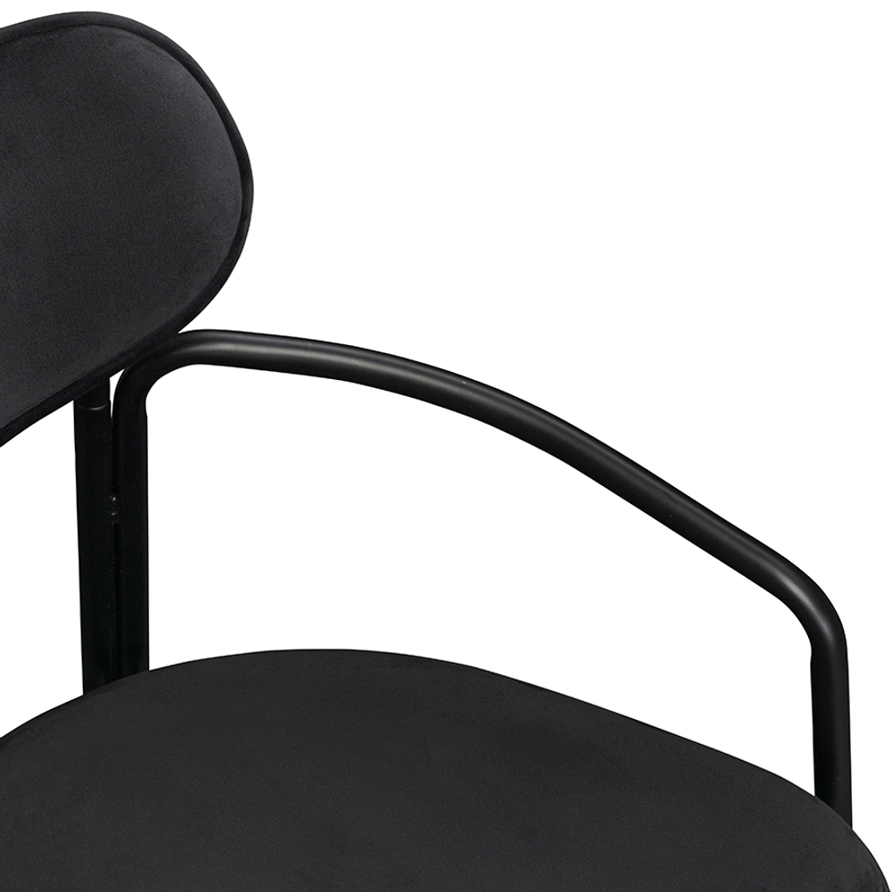 Стул LATITUDE Ror, Round, велюр, черный/черный