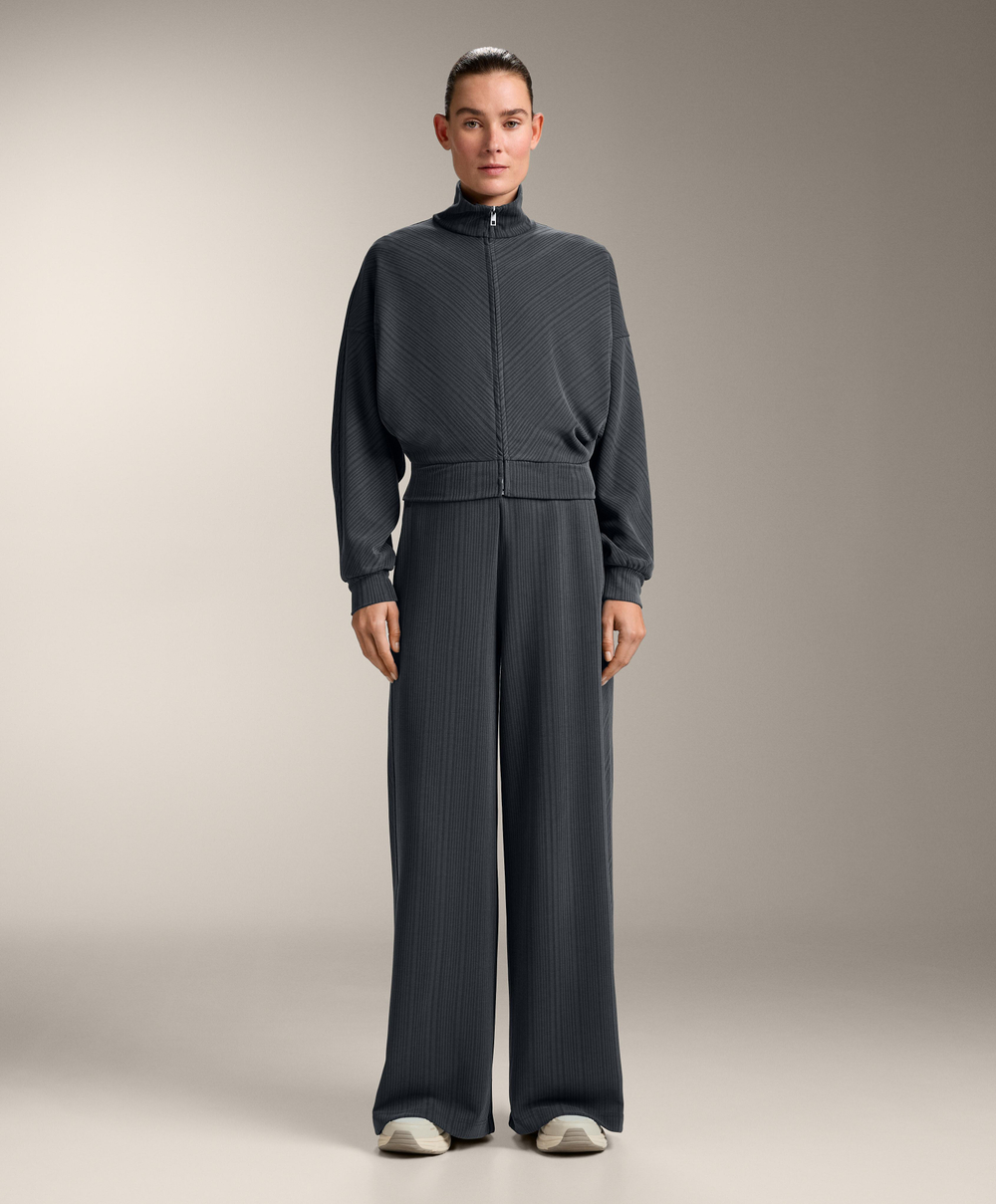 Oysho Куртка с асимметричной полосой из ткани с модалом, асфальтовый