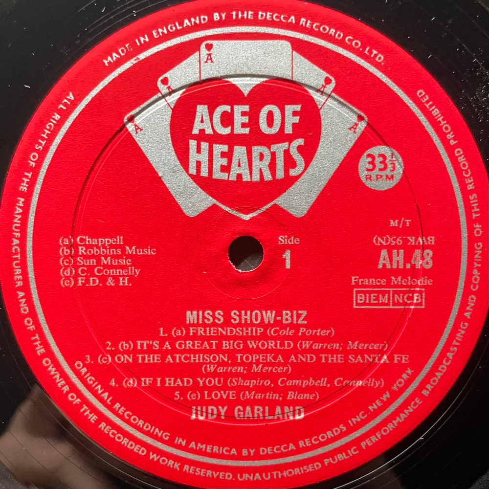 Judy Garland ‎– Miss Show-Biz (Англия 1963г.)