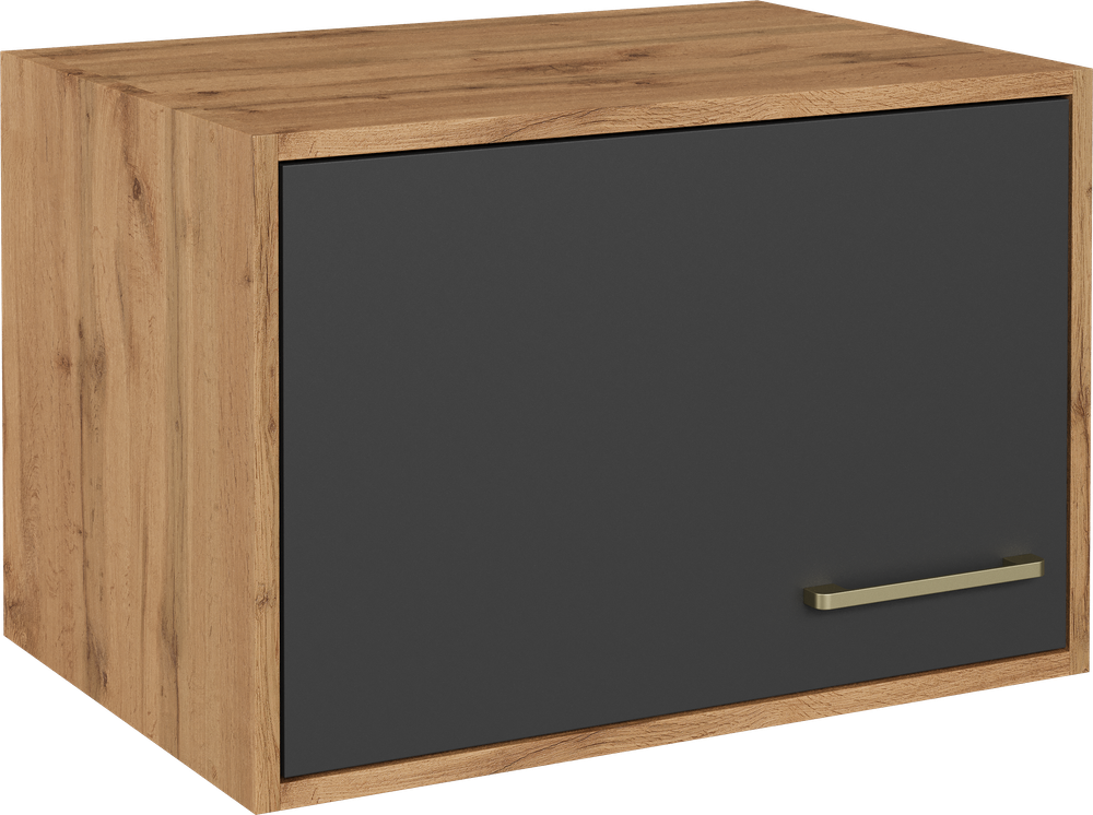 Шкаф-антресоль DIWO Кострома навесной 60x40х42 см, дуб вотан, антрацит, ручка золото