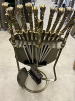 Набор шампуров «Рыцарь» и предметов для мангала/камина в кованом щите