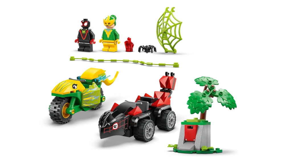 Конструктор LEGO Marvel 11198 Вращение и погоня за электромобилем-динозавром