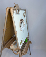 Мольберт (доска) для детей двусторонний напольный РАСТУЩИЙ М2 Бежевый (М2/Б2)