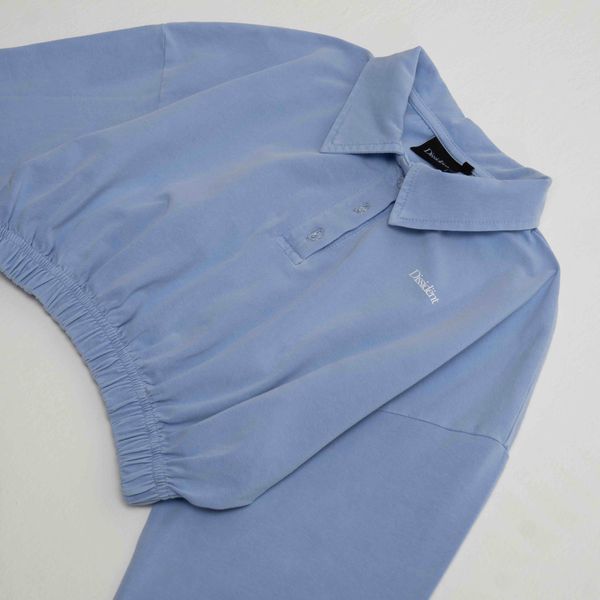 Поло Crop OG Logo in Garment Dyed Sky Blue - фото 5