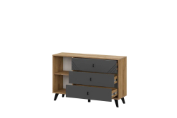 Комод 3 ящика со створкой «Байкал» Графит