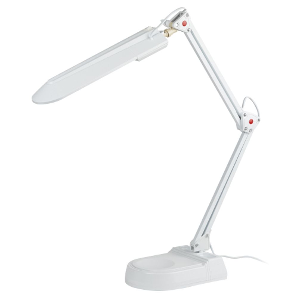 Настольный светильник ЭРА NL-202-G23-11W-W с лампой PL на струбцине и с основанием белый