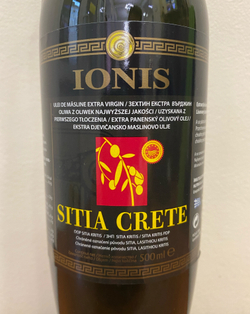 Оливковое масло IONIS D.O.P. SITIA CRETE Extra Virgin 500 мл, Крит, Греция