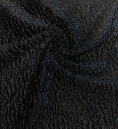 Ткань искусственный мех (Италия) вискоза/хлопок цвет черный цена за 1,6 м
