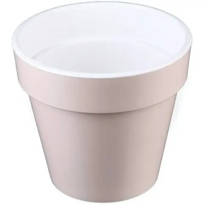 Кашпо для цветов пластиковое 2,4л d-17.5см «Порто» со вставкой жемчуг