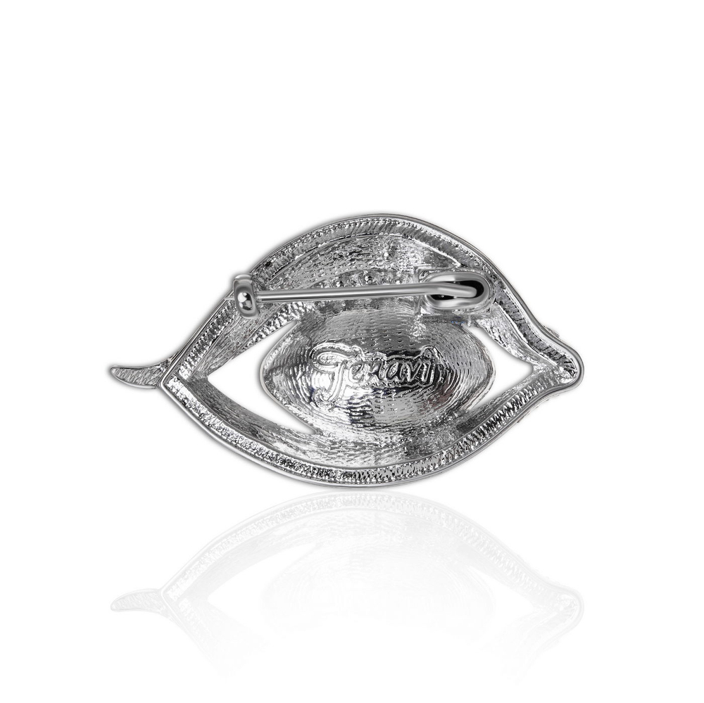 "Уаджет" брошь в родиевом покрытии из коллекции "Vision" от Jenavi с замком булавка