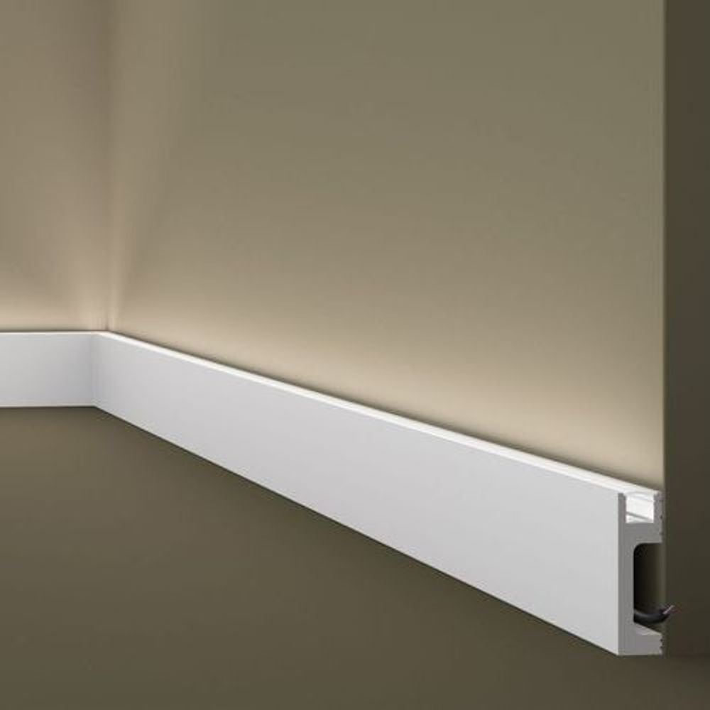 Плинтус для скрытого освещения Wallstyl, 2000x23x80 мм