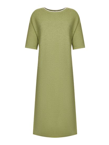 Женское платье светло-зеленого цвета из вискозы - фото 1