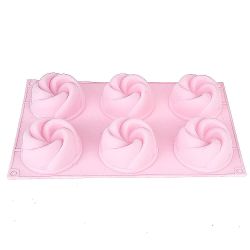 Форма силиконовая для выпечки 6 ячеек "Цветочный аромат" 7,5*7,5*4см/ 29,5*17*4см (силикон)