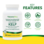 NaturesPlus, исландский келп, 300 таблеток (150 мг в каждой таблетке)