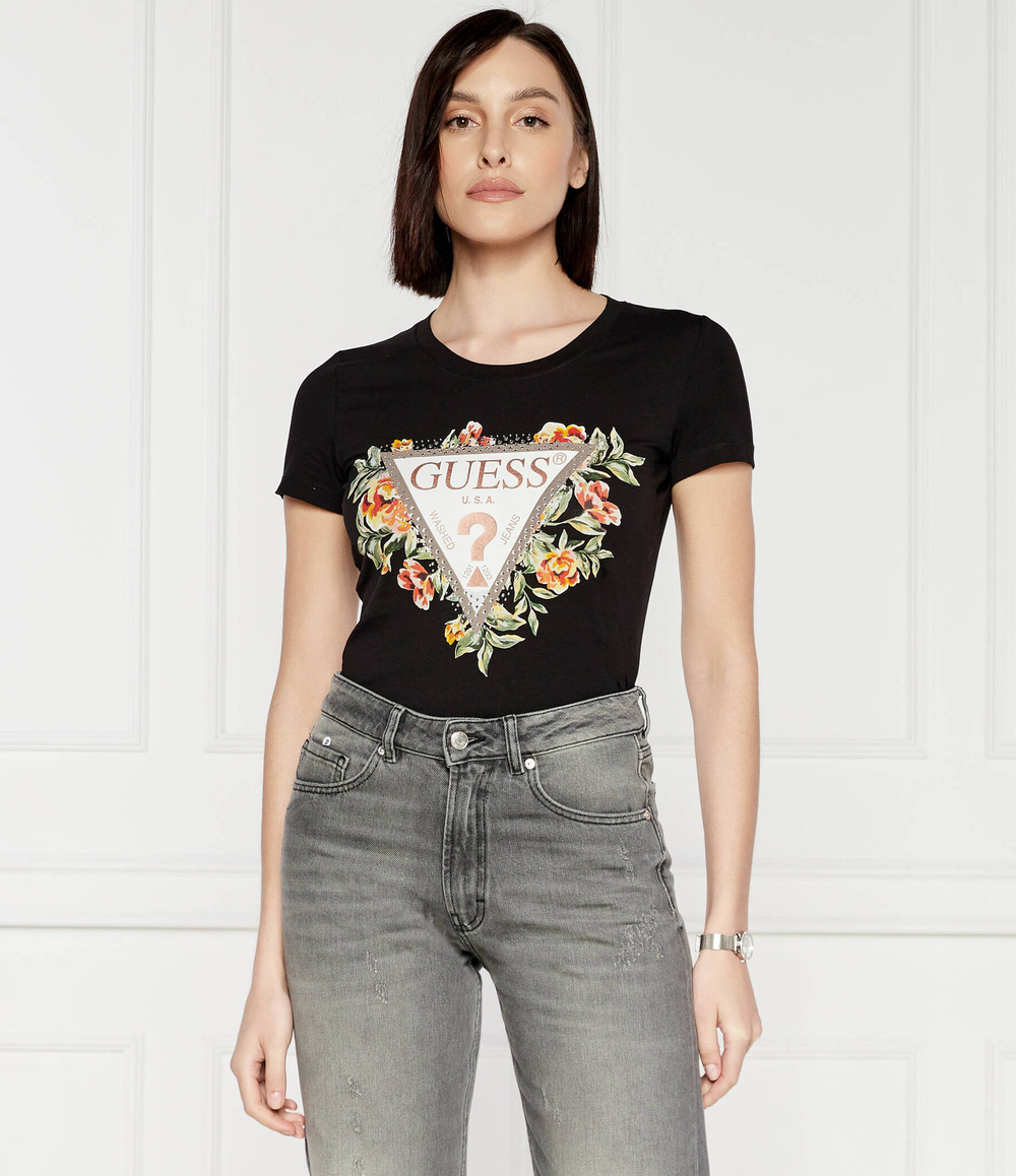 Футболка TRIANGLE FLOWERS GUESS - черный(W4GI24 J1314)
