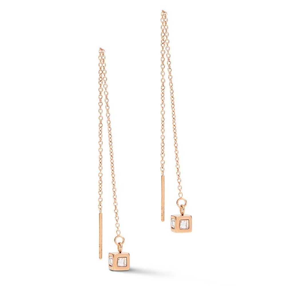Серьги Coeur de Lion Rose Gold Crystal 5056/20-1822 цвет золотой, серебряный