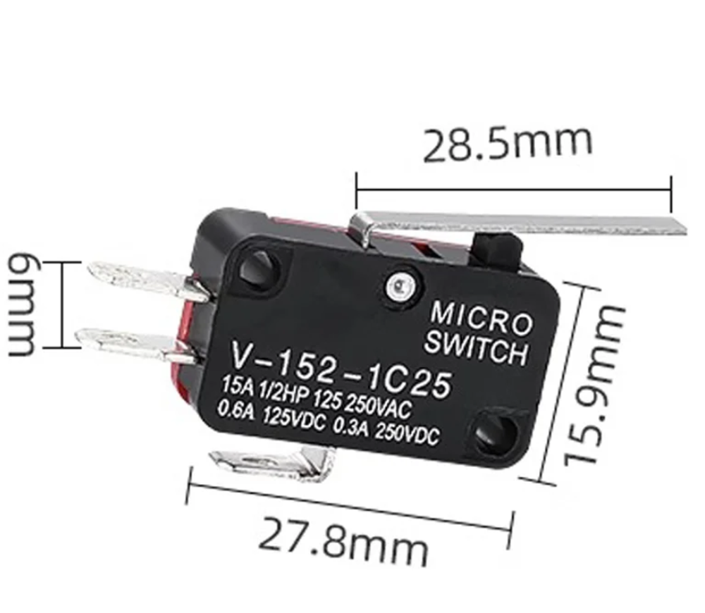 V-152-1C25, Микропереключатель OFF-(ON) 15A, 250VAC