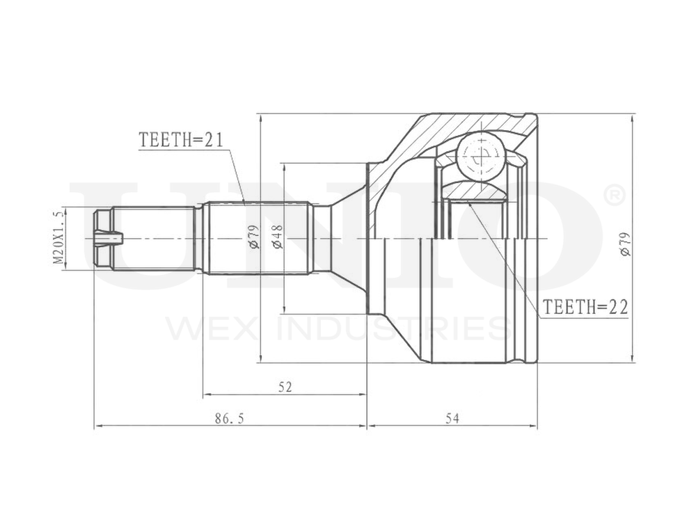 ШРУС внешний UNIO CVJ-20180