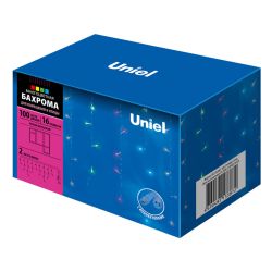 ULD-B2007-100-TTK MULTI IP44 Бахрома светодиодная с эффектом мерцания. 2м. Соединяемая. 100 светодиодов. Разноцветный свет. Провод прозрачный. ТМ Uniel
