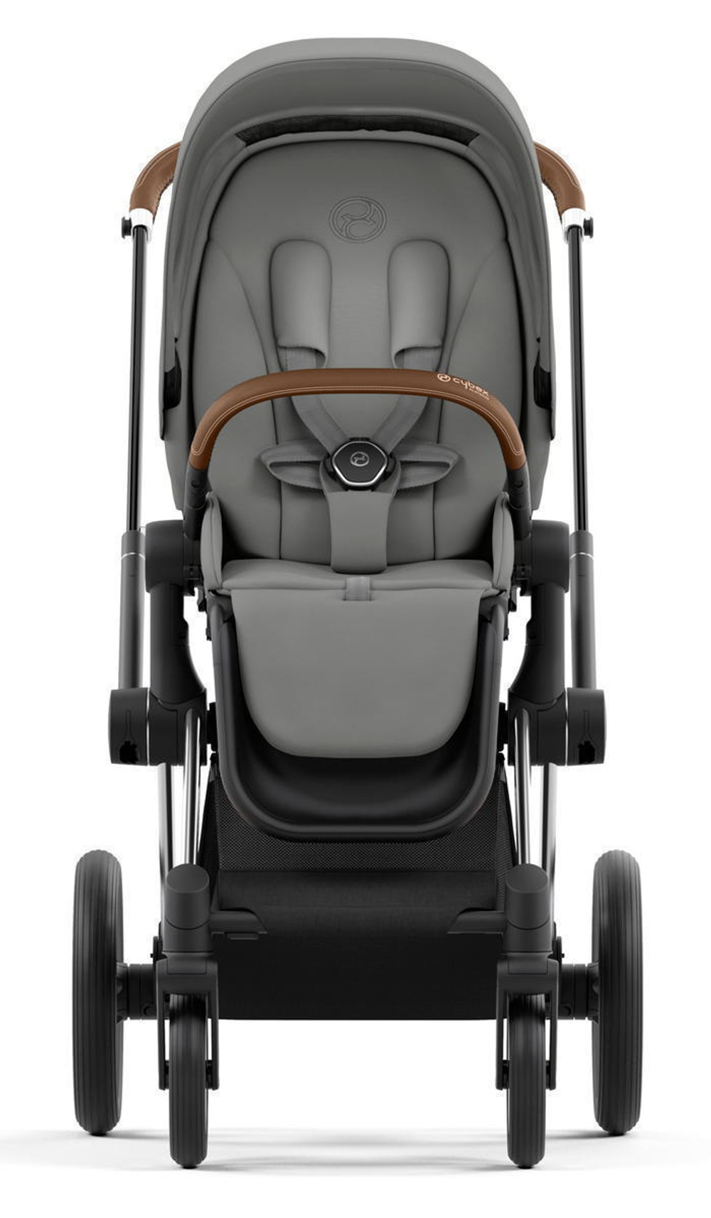 Коляска 3 в 1 Cybex Priam IV Chrome Brown complete и автокресло Aton S2 i-Size Hibiscus Red Mirage Grey