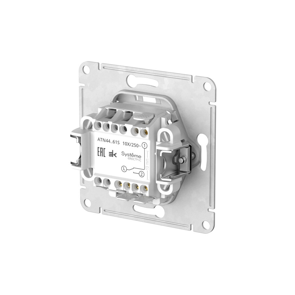ATLASDESIGN AQUA 1-клавишный ПЕРЕКЛЮЧАТЕЛЬ IP44, сх.6, 10АХ,мех., быстрозажим. клем., КАРБОН