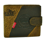 Мужской молодёжный коричневый кошелёк из шершавой кожи Levi's (копия) LV-5353