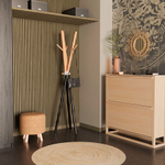 Вешалка напольная amundsen, 172 см, черно-белая/натуральное дерево