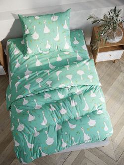 Простынь на резинке Полисатин Мечта "Гуси-Гуси" 120x200 см