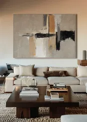 Постер Fancy 140х100 см, бежевый, коричневый, чёрный