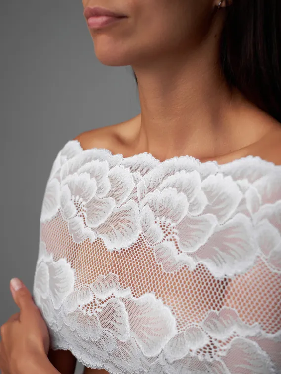 03-250 ОПТ Кружево эластичное 22 см, белый