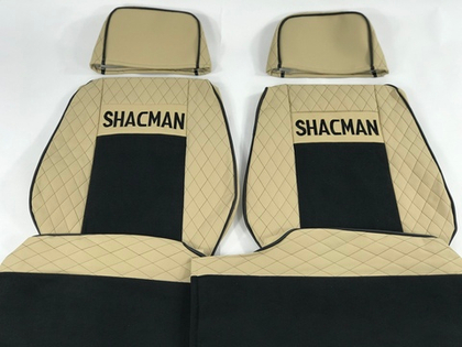 Чехлы Премиум стеганные кожа + аликанте вышивка SHACMAN X3000 SH01 Польша