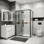 Душевой уголок Grossman Cosmo 120х70 120.K33.02.1270.21.00 профиль Черный матовый стекло прозрачное