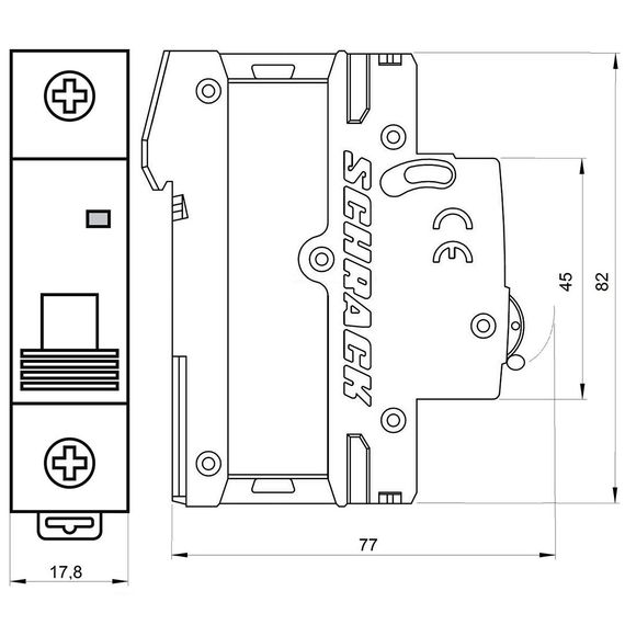 Автоматический выключатель Schrack Technik 1P B 16A 6kA Amparo AM618116--