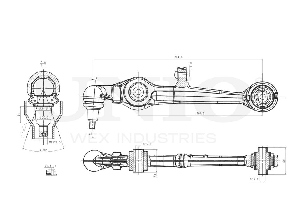 Рычаг подвески поперечный передний нижний UNIO SSP-40044