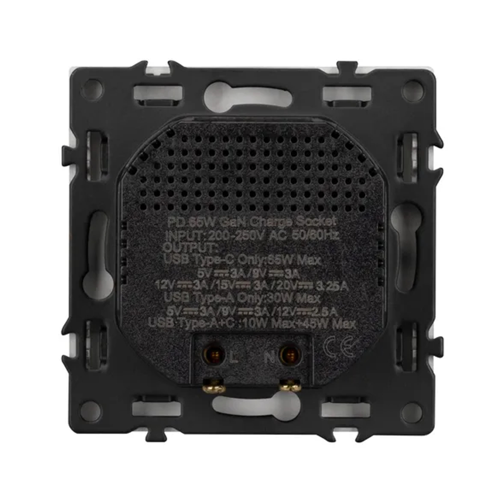 Механизм розетки с быстрой USB зарядкой SCT-NOBE-MUAC-SFPL-FC-IS (65W, QC3) (Arlight, -) 059447