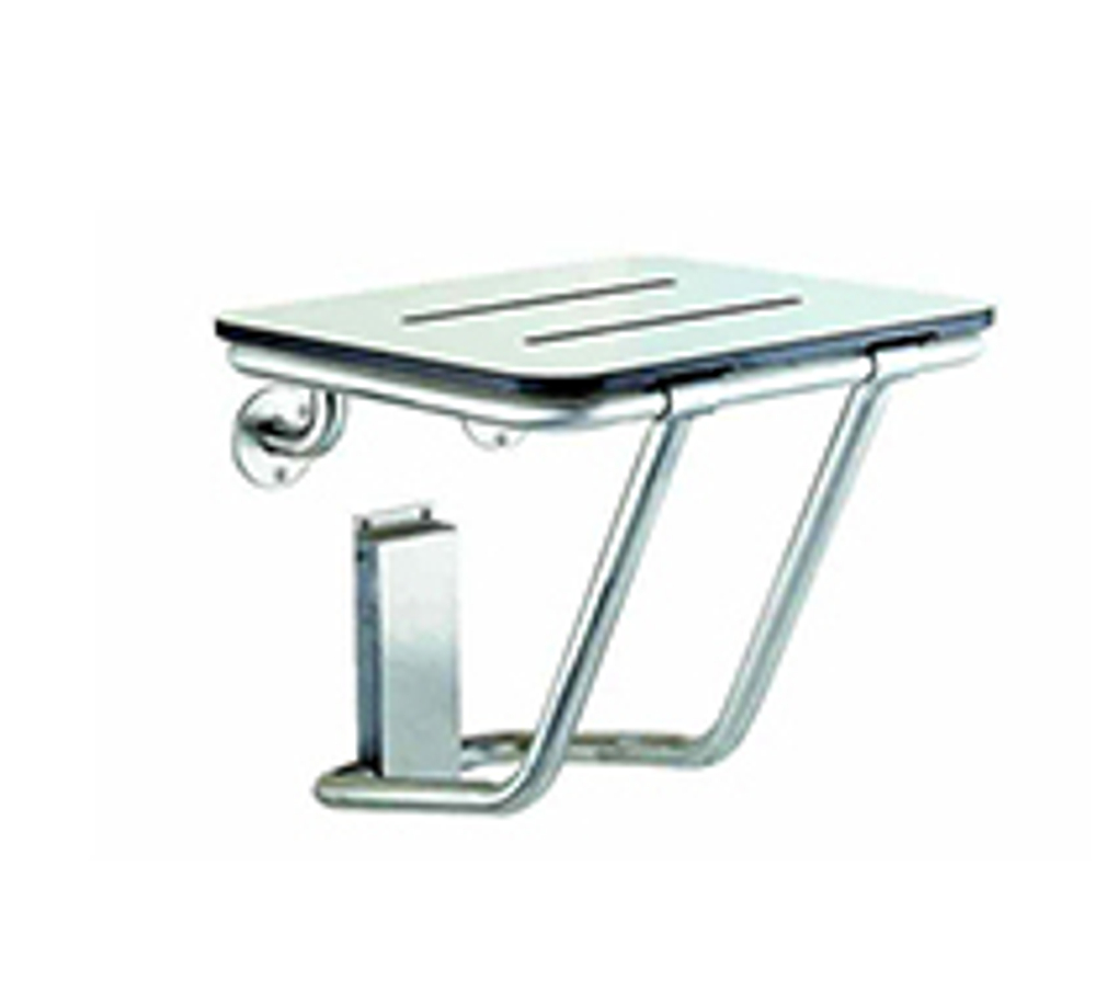 Сиденье для душа нерж. сталь/фенольная доска NOFER 15065.S матовый