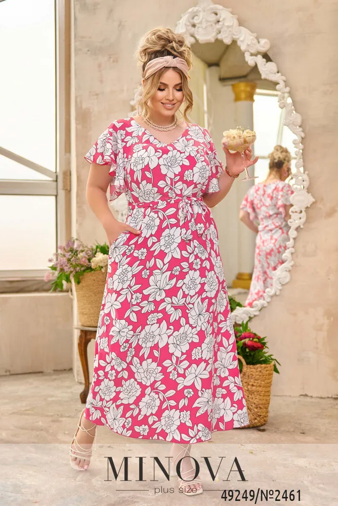 Платье 2461-малиновый Minova