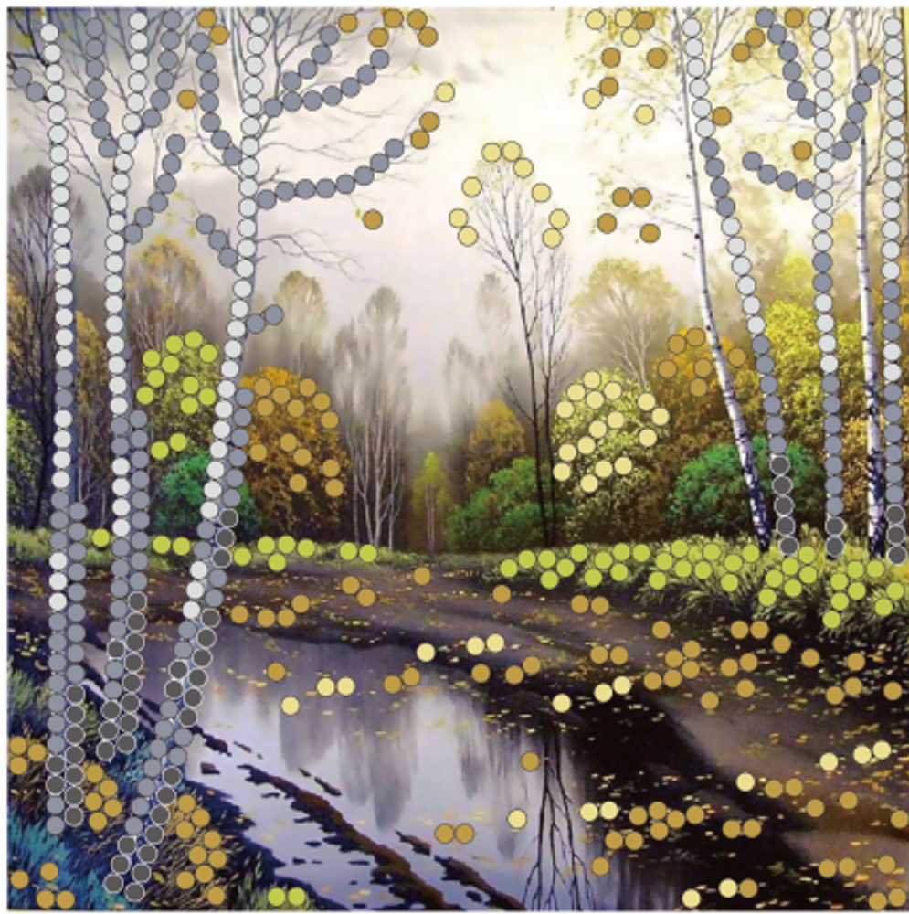 Набор для вышивания бисером Рыжий кот, 15х15 см, частичное заполнение канва с рис., "Осень в лесу"