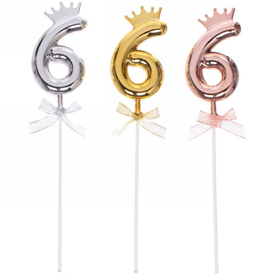 Топпер Цифра Королевский вечер «6» 22 см , микс