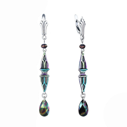 "Бахария" серьги в серебряном покрытии из коллекции "Египет" от Jenavi с английским замком