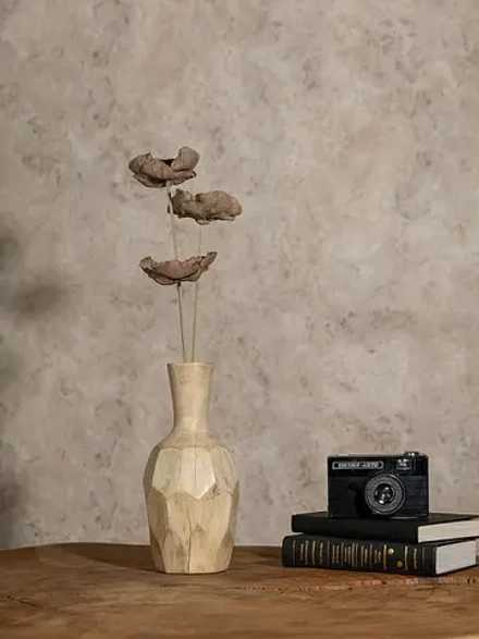 Ваза DeNASTIA дерево манго 13x13x25 серый