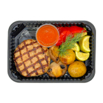 Мясной бифштекс с гарниром