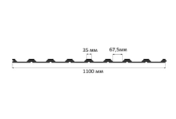 Уплотнитель для профнастила МП-20 С-20 (10 шт.) нижний(под профнастил) 1100 мм без клеевого слоя